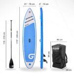 GLORY BOARDS ® Stand up Paddling Board aufblasbar – bis 180kg Tragkraft – komplettes SUP Set inkl. Carbonpaddel, Pumpe, Rucksack – Kajak Option – leichtes Stand up Paddle Board