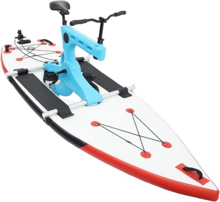 Aufblasbares Wasserfahrradboot & SUP Board Set - Wasserfahrrad mit 100kg Tragkraft, Höhenverstellbarem Sitz & Lenker, Seefahrrad-Tretboot Wasserbike für Seen, Flüsse und Meer