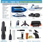 700W Electric Inflatable Jet Ski, Inflatable Combo Boat Kit with SUP Motor, Remote Control Propeller, Handle Storage Bag and Propeller, Max Capacity 220kg(485lb), Velocidad de 3-11km/h