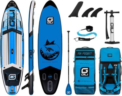 GILI Aufblasbares Stand Up Paddle Board Paket | 3 m lang x 78,7 cm breit x 15,2 cm dick | leichtes und langlebiges SUP | stabil und breit