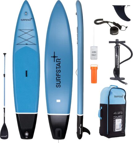 surfstarAufblasbares Stand Up Paddling Board Steifigkeit SUP Board mit Kamerahalterung, aufblasbares Paddle Board Blow Up Surfbretter Paddleboard Set mit allem Zubehör für SUP Aufblasbares Boards