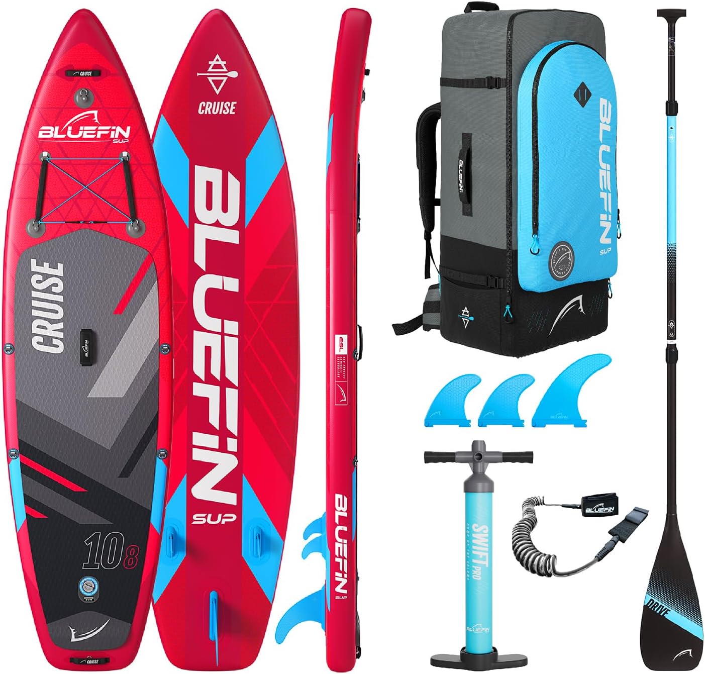 71pzAcDiF_L._AC_SL1500 Bluefin SUP Cruise 10'8 Inflatable Paddle Board| Adult Board| Cruise 10'8 SUP|Paddle Board Accessories Included