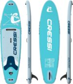 CRESSI seit 1946 - Ultra Isup/Kayak Set - Aufblasbares SUP Board für Erwachsene Große Stabilität Strapazierfähigkeit Komplett Zubehör Paddel Flosse Pumpe Leine Tasche_320x81x15 cm Max 130 kg