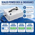 SUP Motor Elektro Finne SUP, Kajak Motor Set Q120/Q350/W350/V200,380W-2500W,4-Stufen Handregler, Slide-in Montage für SUP, Kanu, Surfboard und Schlauchboote Set Q350/2.5h6-7km/h380W