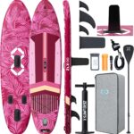 'ZLX Super Wide 11'6'' x 35'' Inflatable Stand Up Paddle Board with Hand Pump for Adults & Youth - Super Stable Fins Design, Non-Slip Deck, Adjustable Paddle, Safety Leash, and Carry Bag, Gift Ideas'